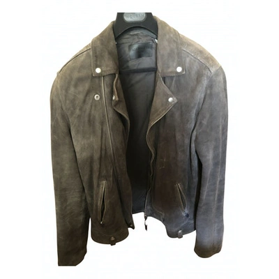 Pre-owned Allsaints Grey Leather Jacket