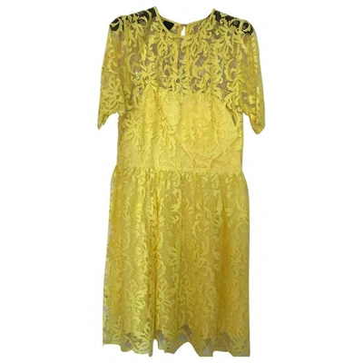 Pre-owned Pinko Mid-length Dress In Yellow