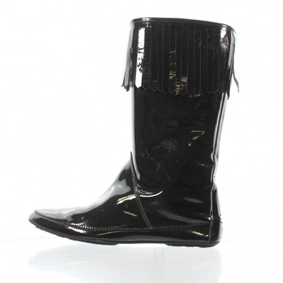 Pre-owned Jimmy Choo Black Patent Leather Ankle Boots