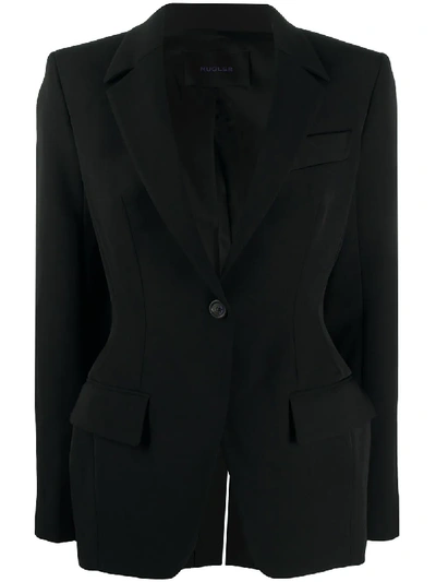 Shop Mugler Tailored Scuba Blazer In Black