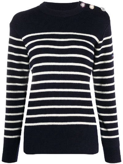 Shop Marc Jacobs Striped Long-sleeve Jumper In Blue