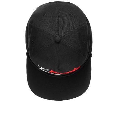 Shop Rhude Red Logo Cap In Black