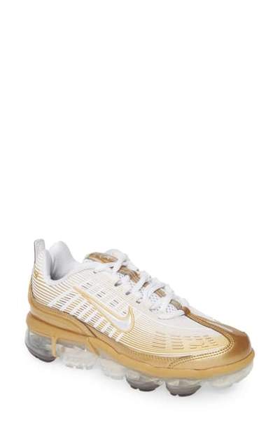 Shop Nike Air Vapormax 360 Sneaker In White/ Metallic Gold/ Black