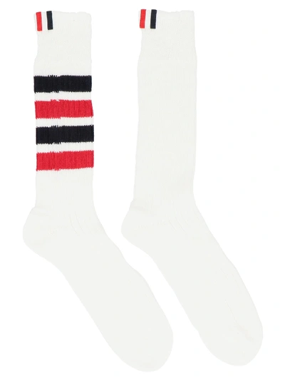 Shop Thom Browne Chuncky Rib Socks In White