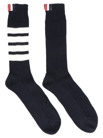 Shop Thom Browne Chuncky Rib Socks In Blue
