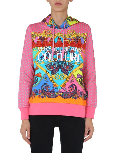 Shop Versace Jeans Couture Hoodie In Rosa