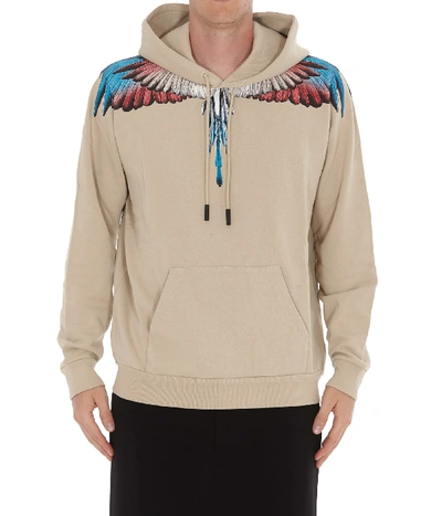 Shop Marcelo Burlon County Of Milan Wings Hoodie In Beige