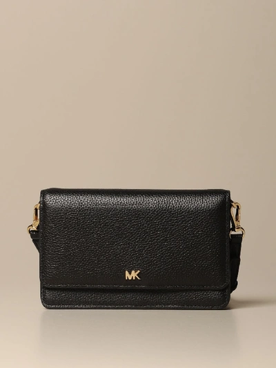 Shop Michael Michael Kors Crossbody Bags  Mini Leather Clutch Bag In Black