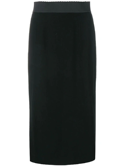 Dolce & Gabbana Wool-blend Pencil Skirt In Black
