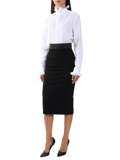Dolce & Gabbana Wool-blend Pencil Skirt In Black