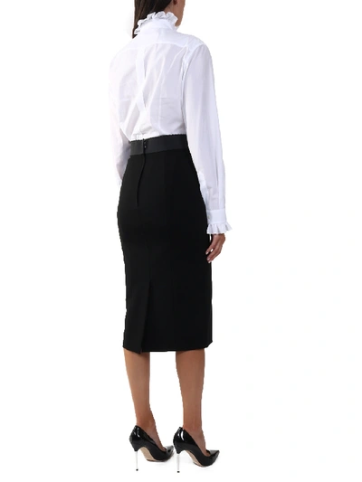 Dolce & Gabbana Wool-blend Pencil Skirt In Black