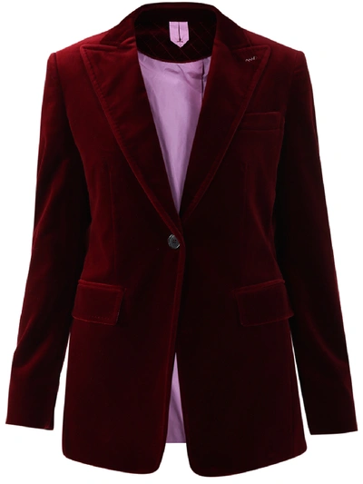 Shop Max Mara Burgundy Velvet Jacket