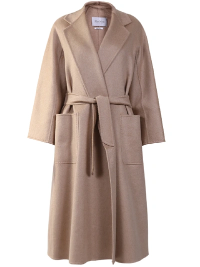 Shop Max Mara Cashmere Labbro Coat In Beige