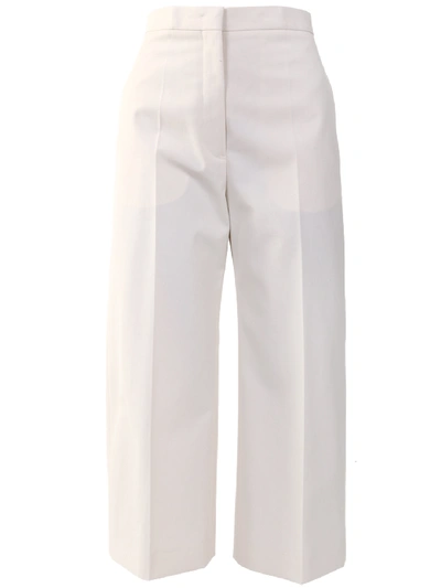 Shop Jil Sander Cropped Trousers Ivory In White