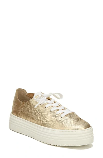 Shop Sam Edelman Pippy Platform Sneaker In Gold Leather