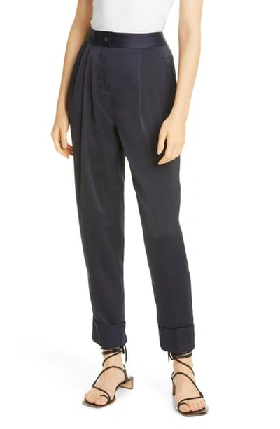 Shop Atm Anthony Thomas Melillo Tailored Pants In Deep Navy