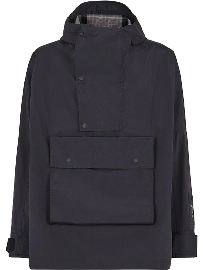 Shop Fendi Ski Hooded Jacket In Black