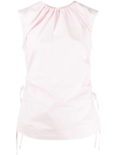 Shop Marni Ruched Side Sleeveless Top In Pink