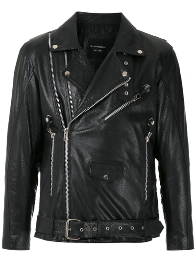 Shop À La Garçonne Leather Biker Jacket In Black