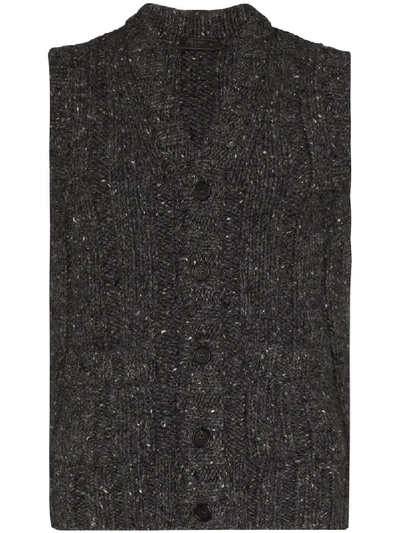 Shop Prada Wool Vest In Grau