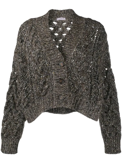 Shop Brunello Cucinelli Chunky-knit Cardigan In Brown