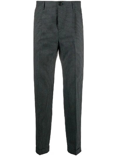 Shop Paul Smith Fine Check Pattern Slim-fit Trousers In Blue