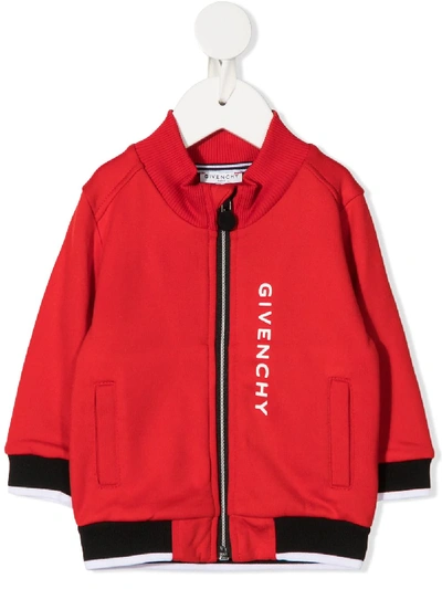 Shop Givenchy Zip-up Track Jacket In Red