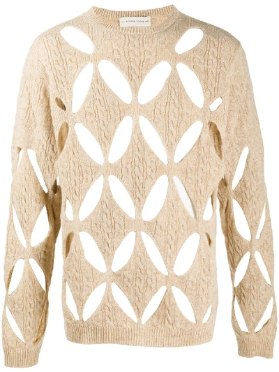 Shop Stefan Cooke Cut-out Knit Jumper In Neutrals