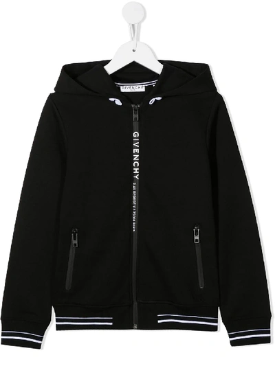 Shop Givenchy Logo Print Zipped Jacket In Black