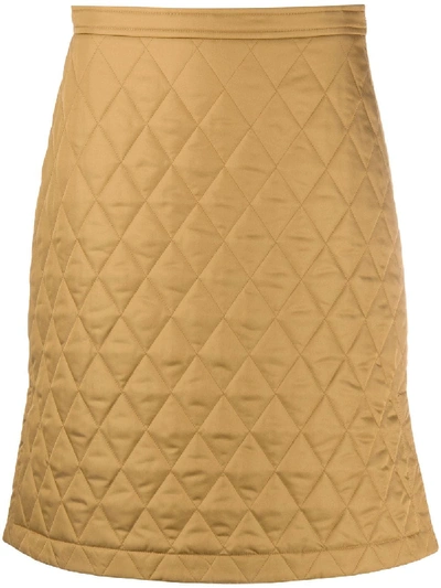 Shop Burberry Quilted A-line Skirt In Neutrals