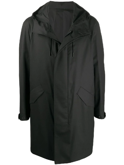 Shop Ermenegildo Zegna Hooded Coat In Grey