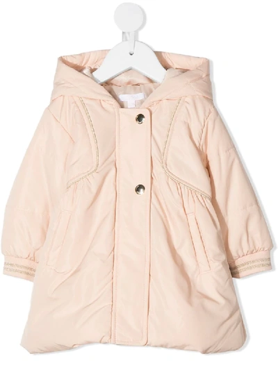 Shop Chloé Puffball Rain Coat In Pink