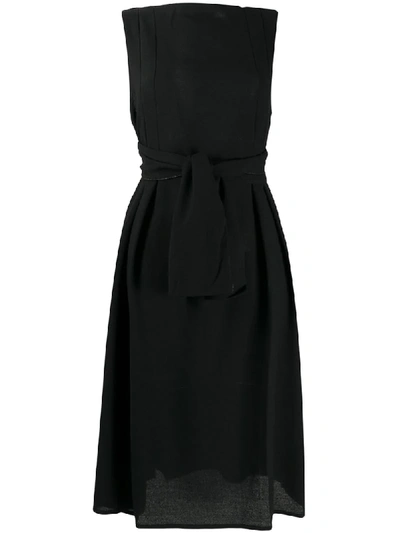 Shop Daniela Gregis Tie-waist A-line Dress In Black