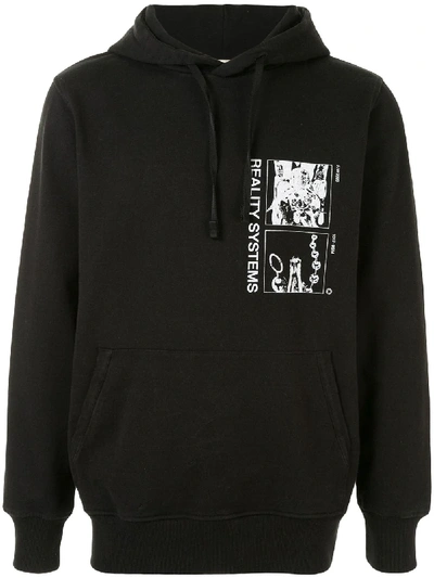 Shop Alyx Graphic Print Cotton Hoodie In Black