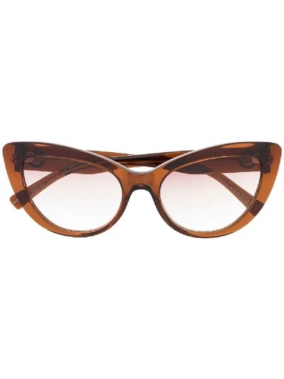 Shop Versace Cat-eye Medusa Sunglasses In Brown