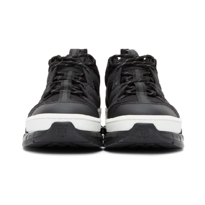 Shop Burberry Black Leather Union Sneakers