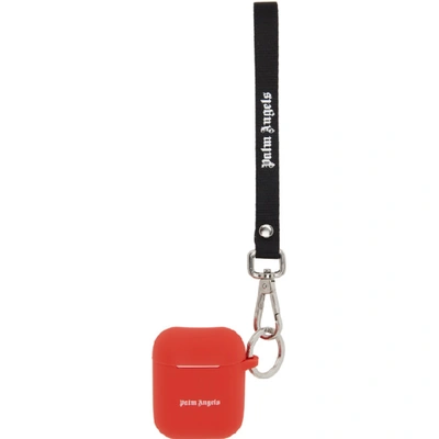 Shop Palm Angels Red Logo Airpods Case