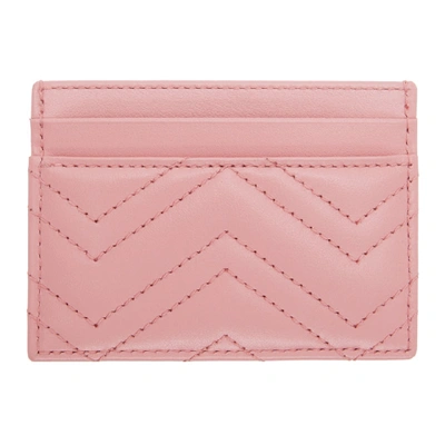 Shop Gucci Pink Gg Marmont 2.0 Card Holder In 5815 Pink