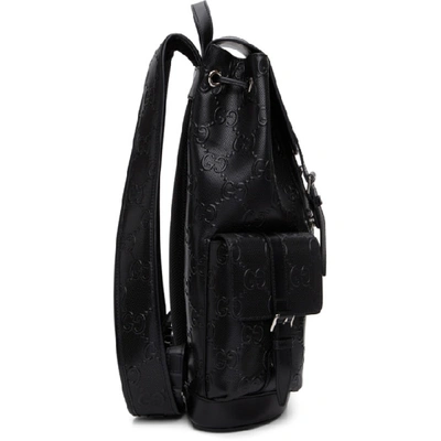 Shop Gucci Black Gg Embossed Backpack In 1000 Black