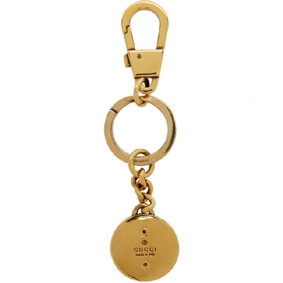 Shop Gucci Gold Interlocking G Keychain In 8277 Ottone