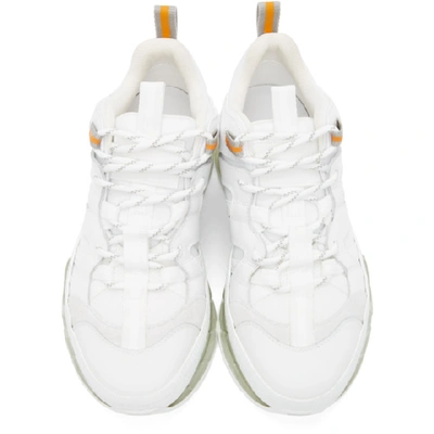 Shop Burberry White Nubuck Union Sneakers