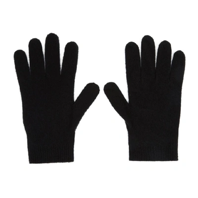 Shop Off-white Black Wool Logo Gloves In 1001 Blkwhi