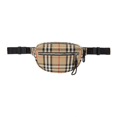 BURBERRY 驼色小号 VINTAGE CHECK CANNON 腰包