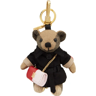 Shop Burberry Beige Lola Bag Thomas Keychain In Archive Bei