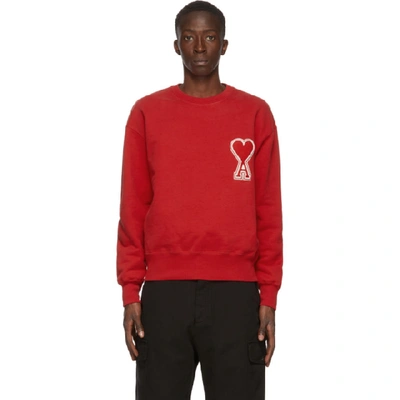 Shop Ami Alexandre Mattiussi Red Ami De Coeur Sweatshirt In Red 600