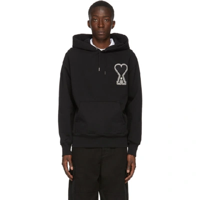 Shop Ami Alexandre Mattiussi Black Ami De Coeur Hoodie In Black 001