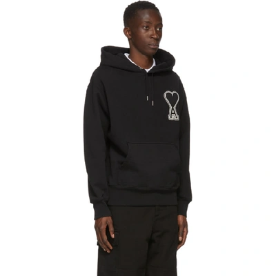 Shop Ami Alexandre Mattiussi Black Ami De Coeur Hoodie In Black 001