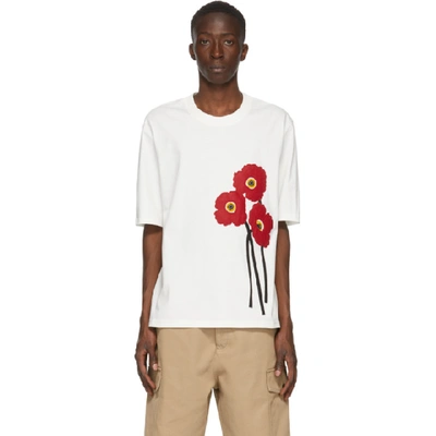 Shop Ami Alexandre Mattiussi Off-white Poppy T-shirt In Offwht 150