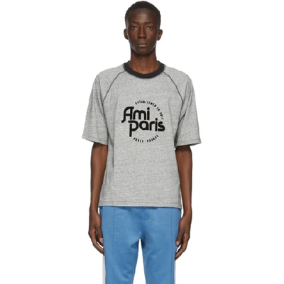 Shop Ami Alexandre Mattiussi Grey Ami Paris T-shirt In Gr/blk 57