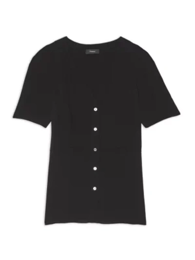 Shop Theory Women's Vest Silk Shirt In Black